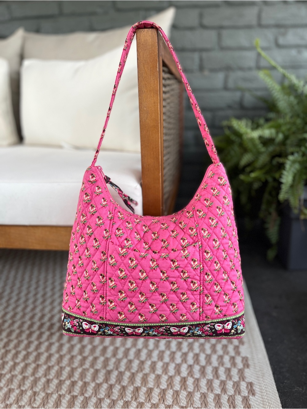 Vera Bradley Pink Pansy Shoulder Bag